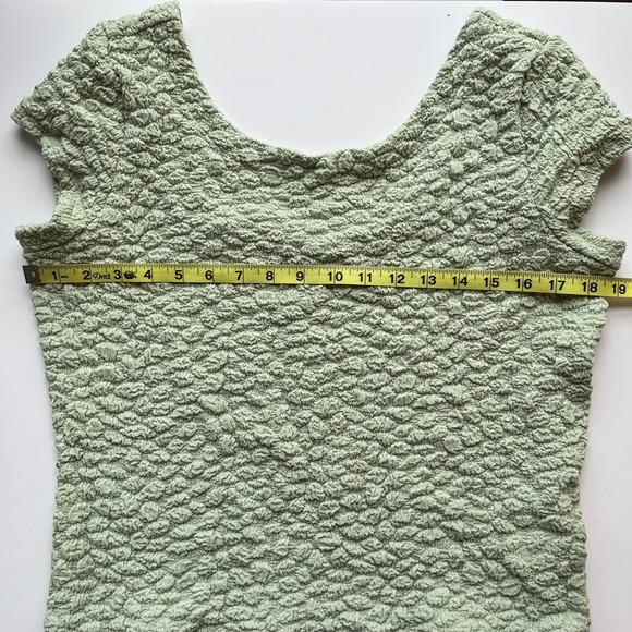 NWT Maeve Anthropologie Socialite Popcorn Tee Green Womens Medium Scoop Back - Picture 11 of 13